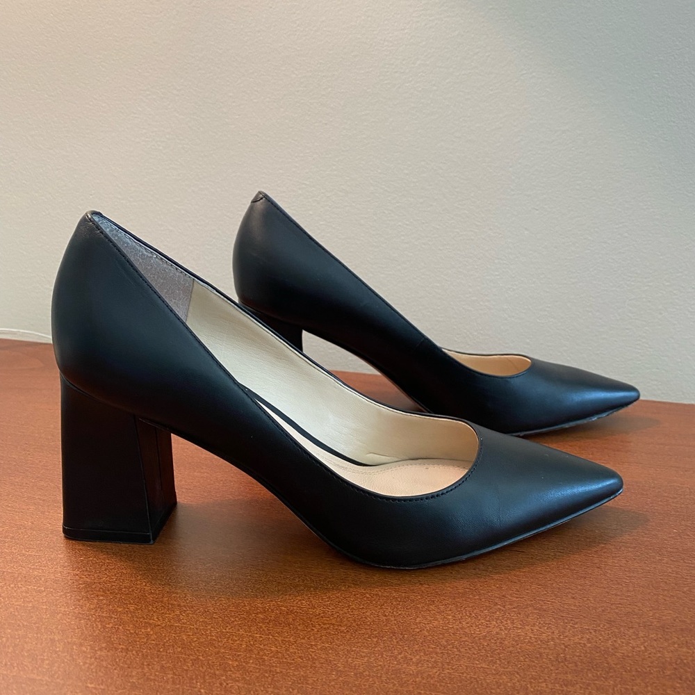 Marc Fisher Zala Block Heel, 5.5, Black leather